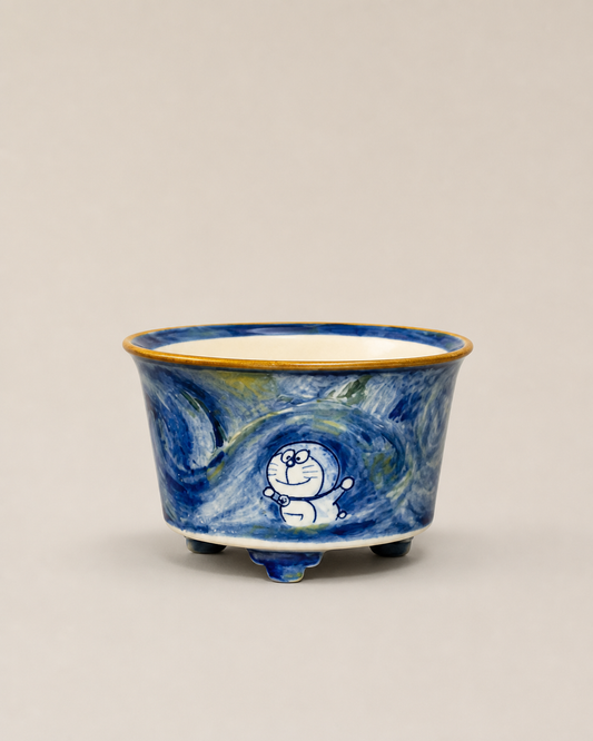 Doraemon Starry Sky Bonsai Pot — full view