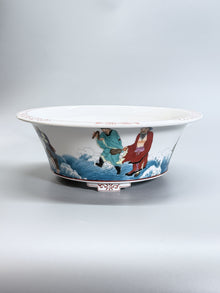 Eight Immortals Crossing the Sea Oval Bonsai Pot