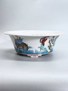 Eight Immortals Crossing the Sea Oval Bonsai Pot