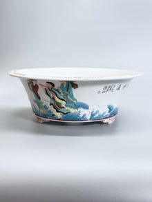 Eight Immortals Crossing the Sea Oval Bonsai Pot
