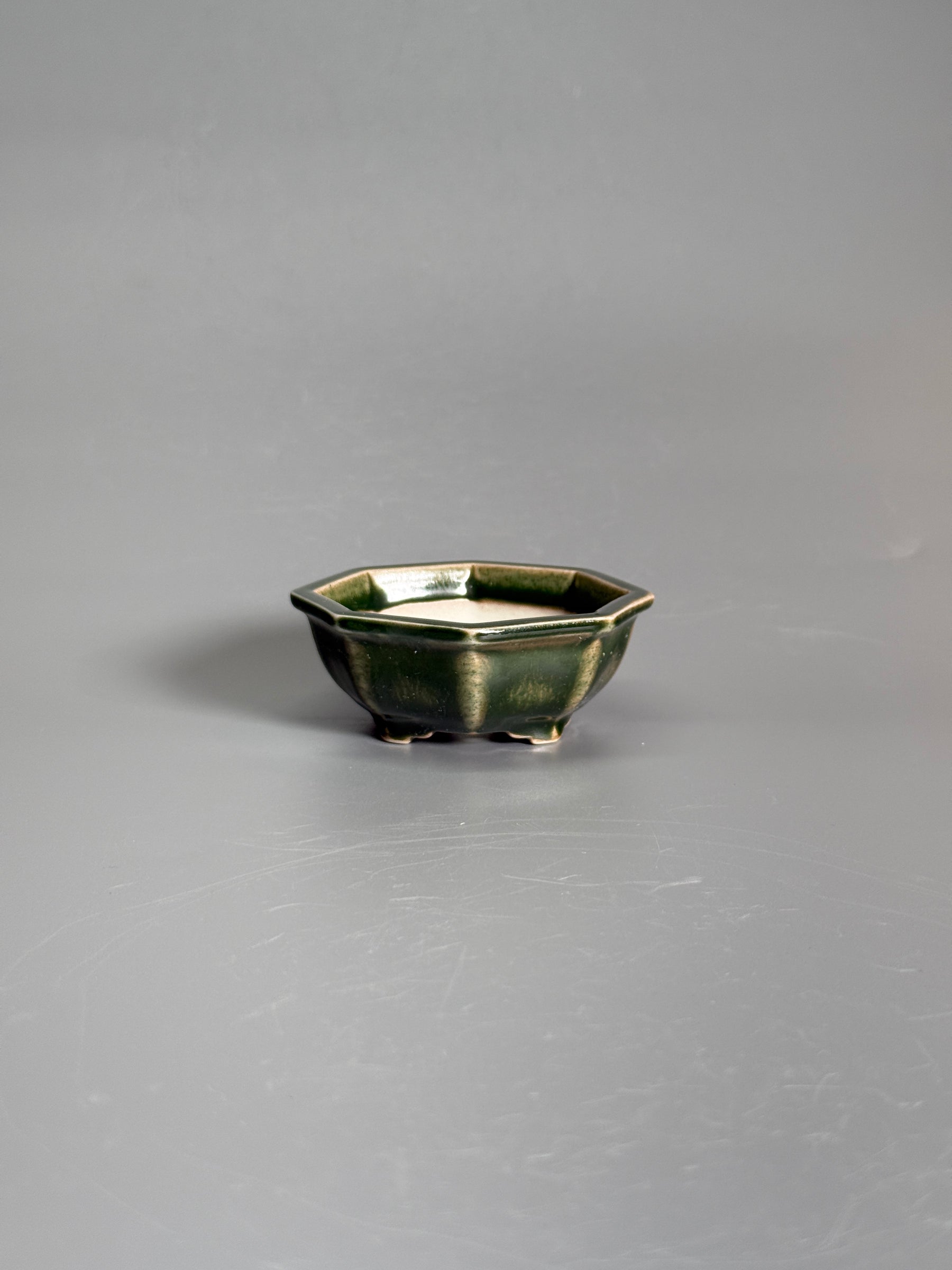 Deep Green Hexagonal Bonsai Pot