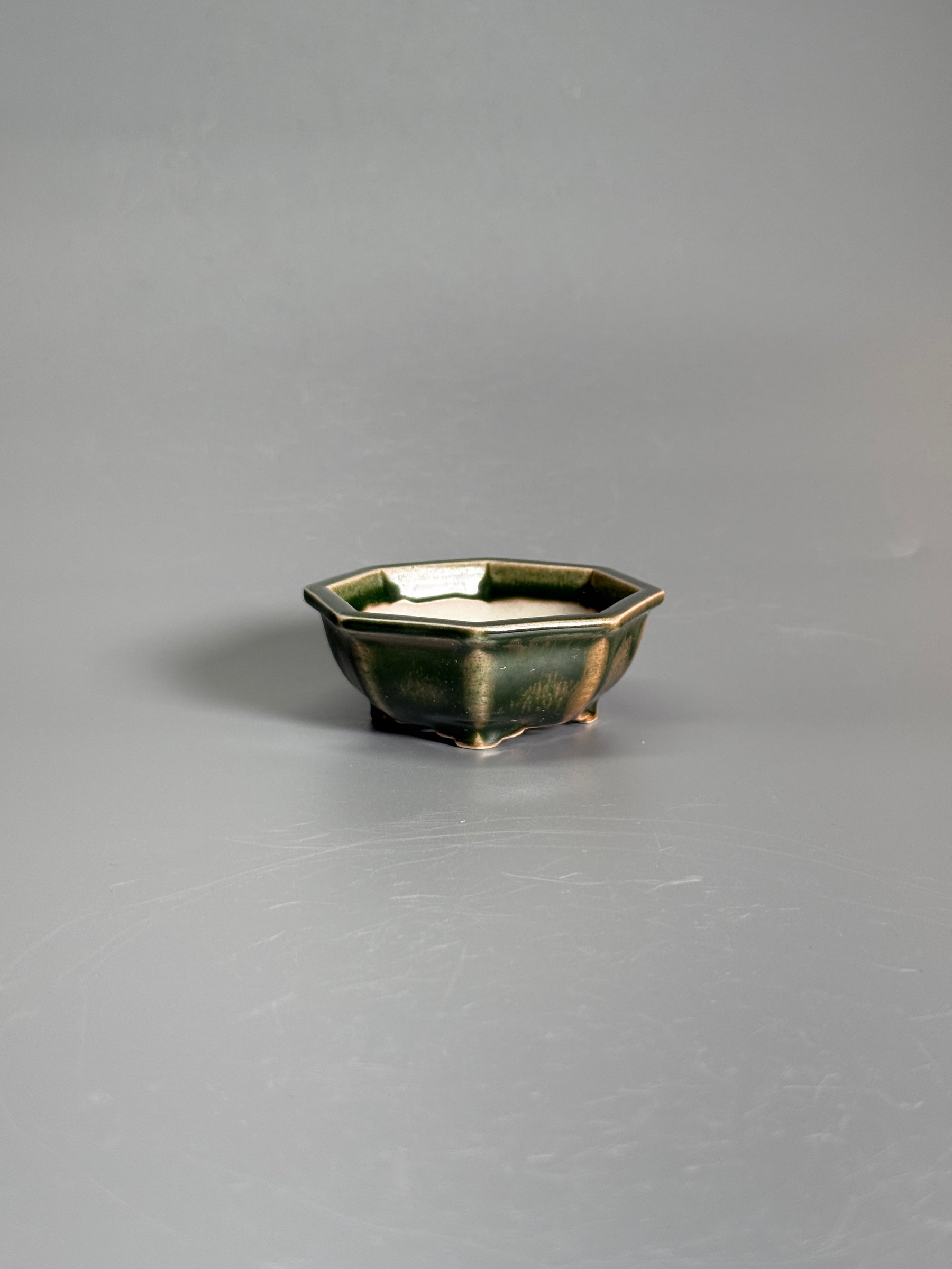 Deep Green Hexagonal Bonsai Pot