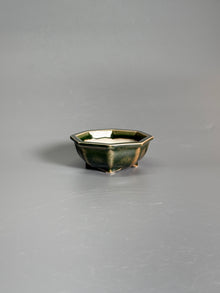 Deep Green Hexagonal Bonsai Pot