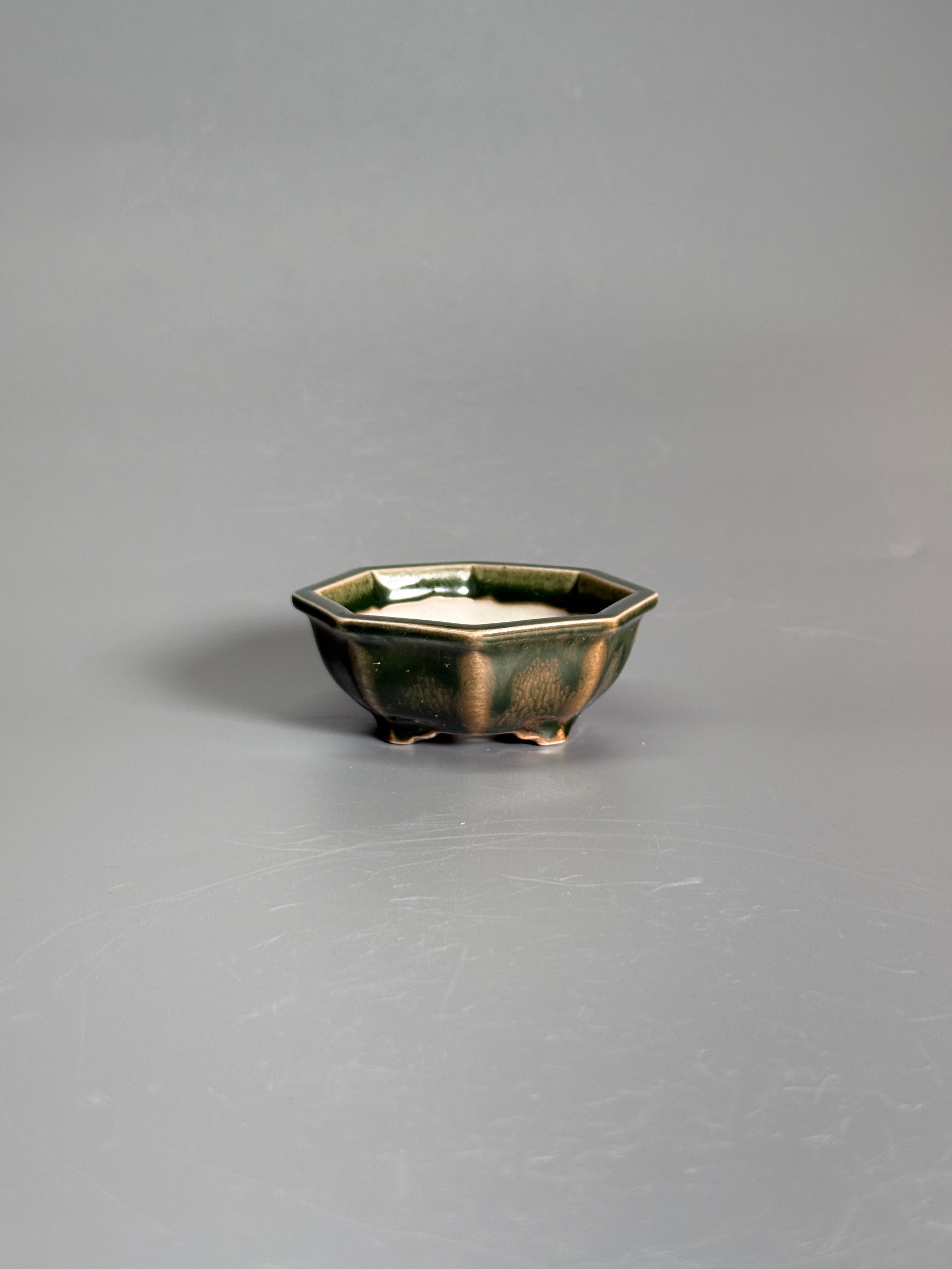 Deep Green Hexagonal Bonsai Pot
