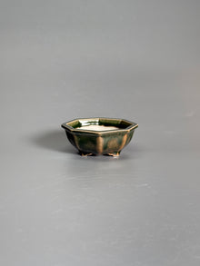 Deep Green Hexagonal Bonsai Pot
