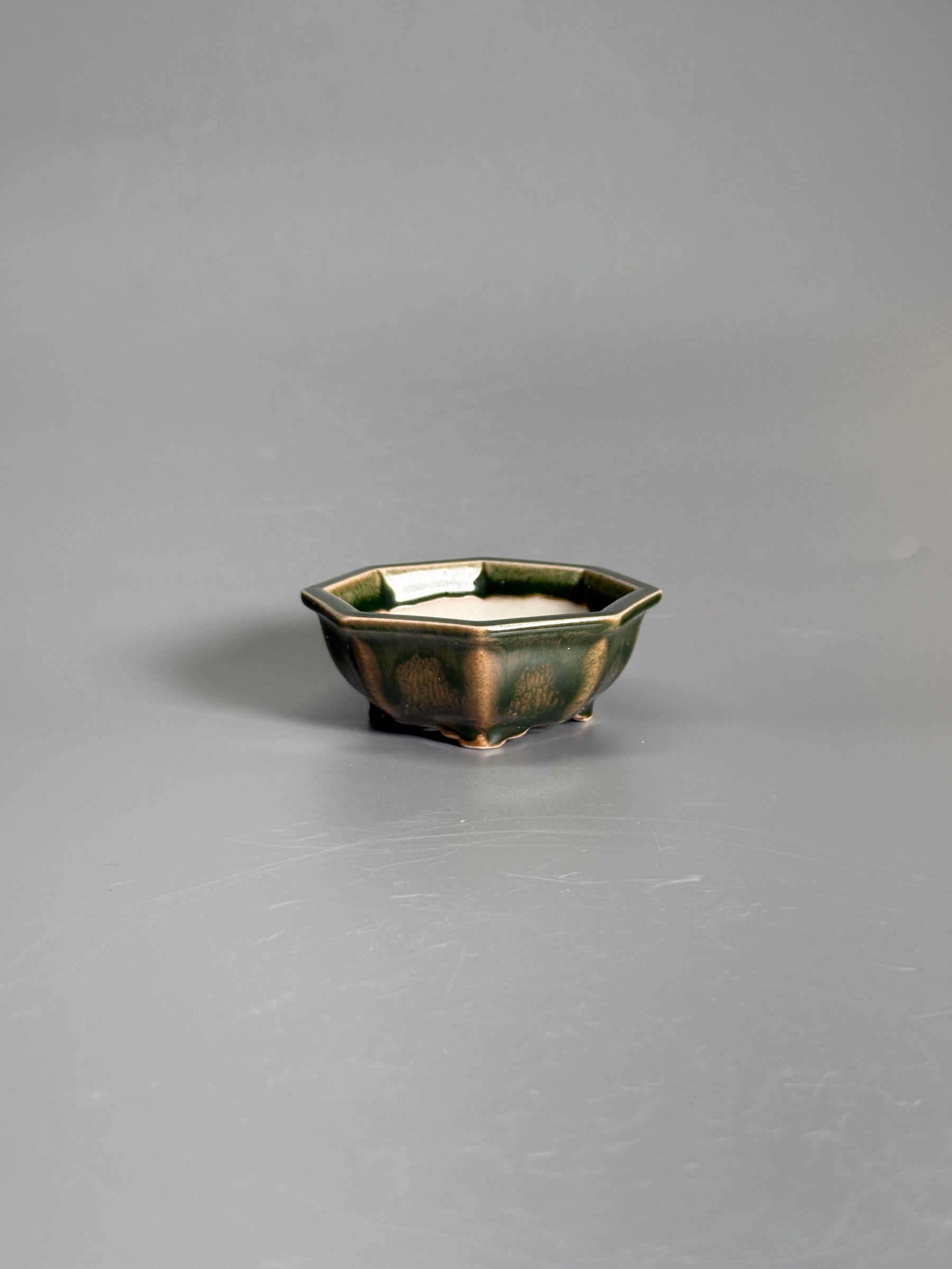 Deep Green Hexagonal Bonsai Pot