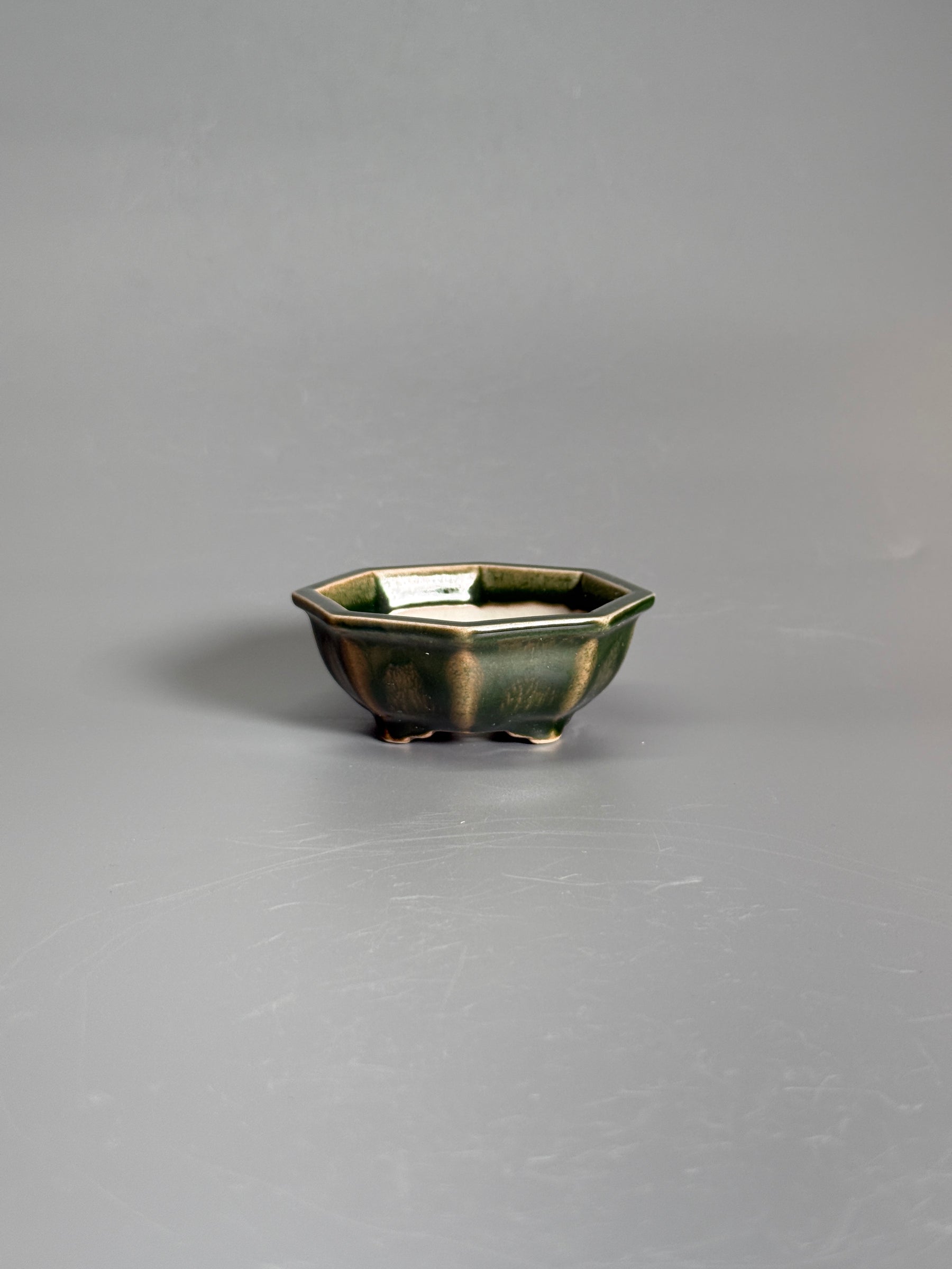 Deep Green Hexagonal Bonsai Pot