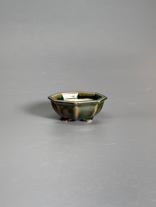 Deep Green Hexagonal Bonsai Pot