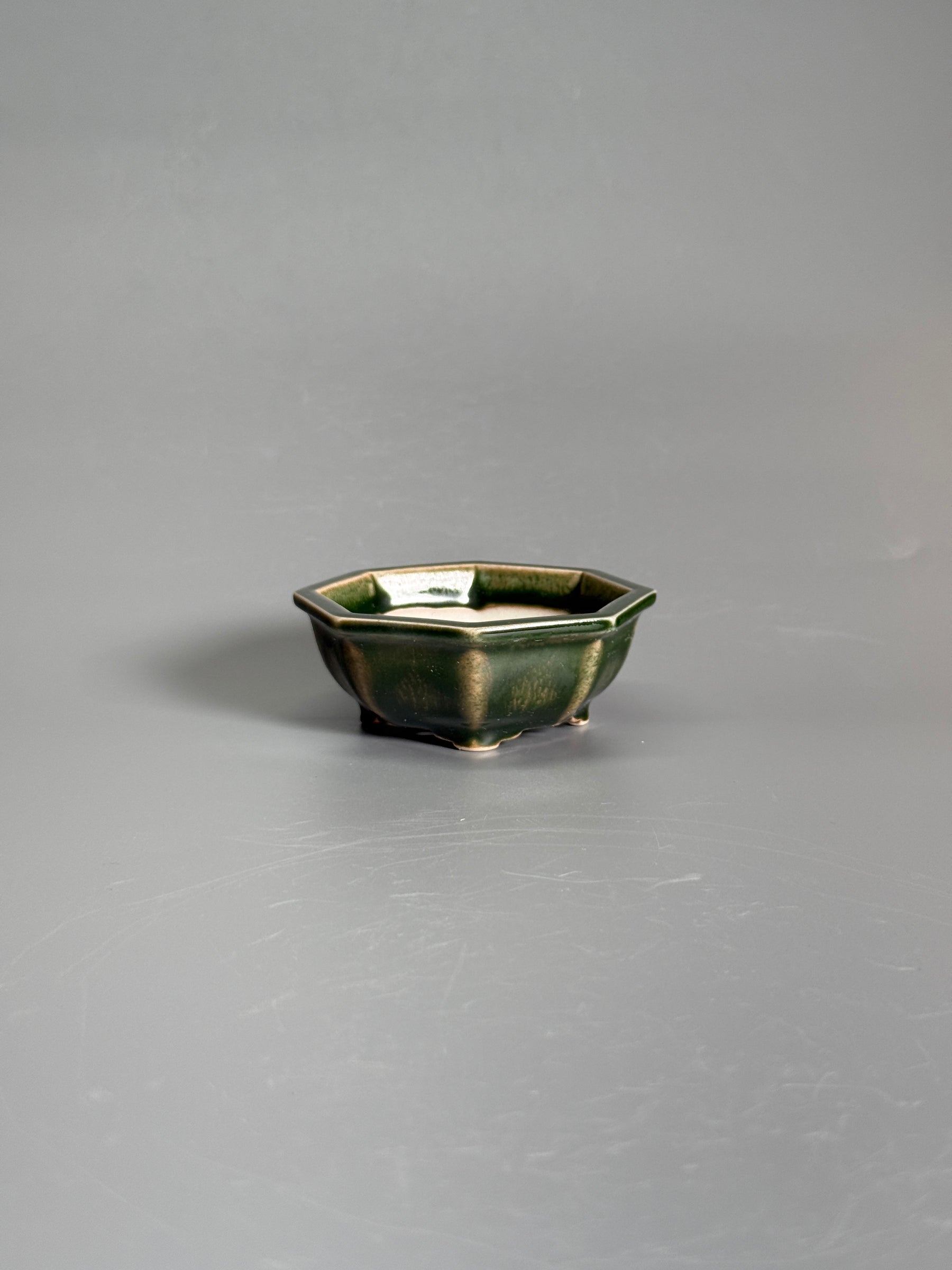 Deep Green Hexagonal Bonsai Pot