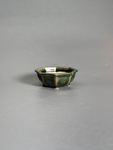 Deep Green Hexagonal Bonsai Pot