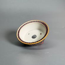 Underglaze Wucai Lucky Clover Pattern Shallow Round Bonsai Pot — alternate view 8