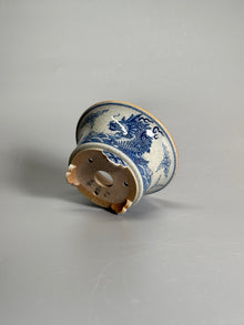 Dragon Among the Waves Coarse Stoneware Tripod Pot