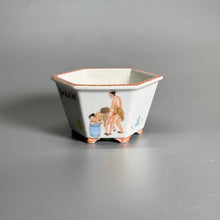 Ink-Color “Spring Palace” Scene Hexagonal Bonsai Pot — alternate view 2