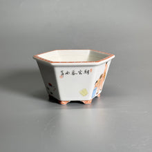 Ink-Color “Spring Palace” Scene Hexagonal Bonsai Pot — alternate view 7