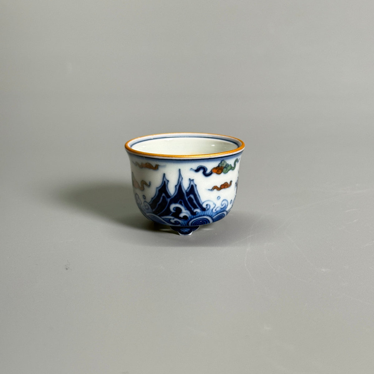 Dragon Above the Waves Polychrome Tripod Pot — alternate view 6