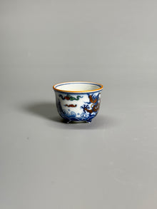 Dragon Above the Waves Polychrome Tripod Pot