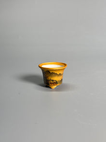 Golden Ochre Landscape Tripod Pot