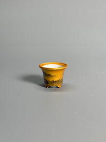 Golden Ochre Landscape Tripod Pot