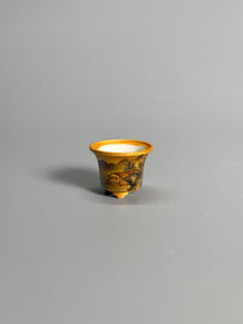 Golden Ochre Landscape Tripod Pot
