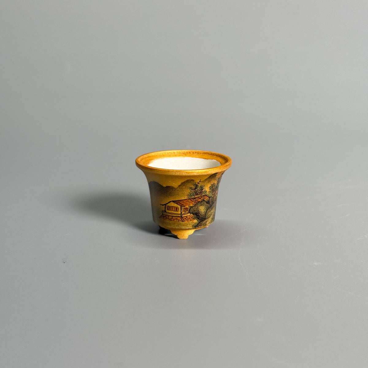 Golden Ochre Landscape Tripod Pot — alternate view 6