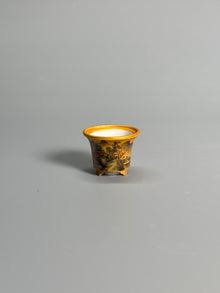 Golden Ochre Landscape Tripod Pot
