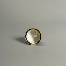Blue-and-White Floral Tripod Pot with Gilt Rim — alternate view 8