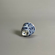 Blue-and-White Floral Tripod Pot with Gilt Rim — alternate view 9