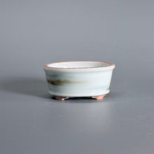 Green-and-Blue Landscape Oval Mame Bonsai Pot