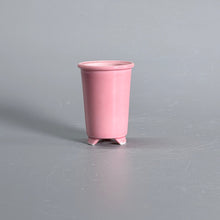 Pink-Glazed Tall Cylindrical Bonsai Pot