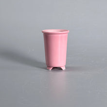 Pink-Glazed Tall Cylindrical Bonsai Pot