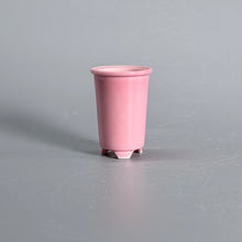 Pink-Glazed Tall Cylindrical Bonsai Pot