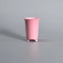 Pink-Glazed Tall Cylindrical Bonsai Pot