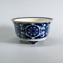 Blue-and-White Floral Scroll Bonsai Pot