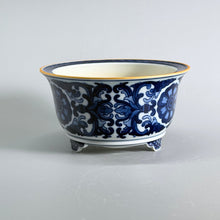 Blue-and-White Floral Scroll Bonsai Pot