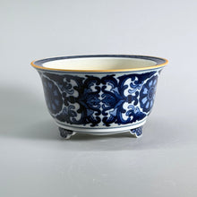 Blue-and-White Floral Scroll Bonsai Pot
