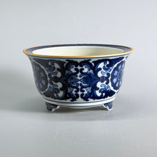 Blue-and-White Floral Scroll Bonsai Pot